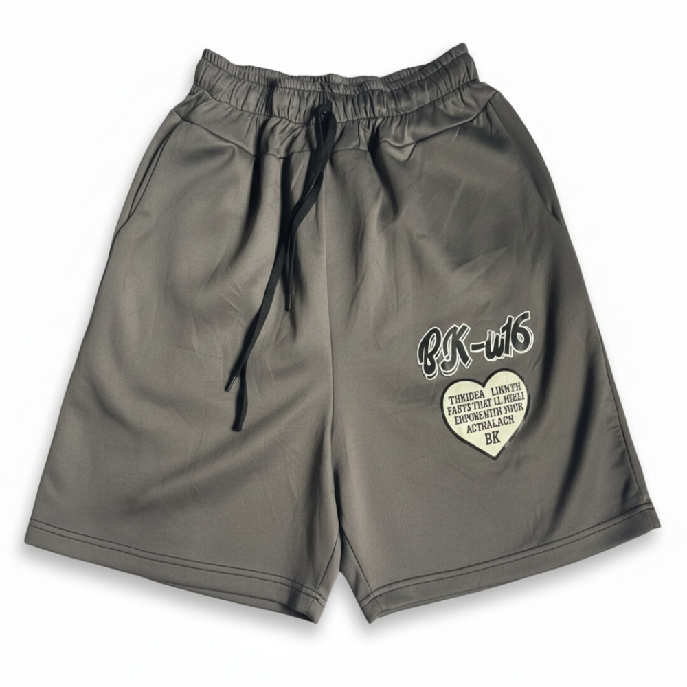 Quality Grey unisex embossed Shorts